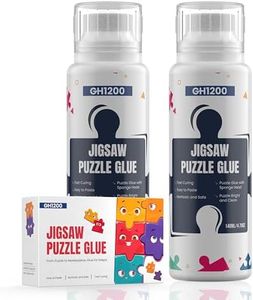 2 Pack 140ml Jigsaw Puzzle Glue with New Sponge Head, Suitable for 1000/3000/5000 Pieces of Paper and Wood Puzzle Glue Clear Water-Soluble Quick Dry Jigsaw Puzzle Glue, 280ml