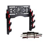 GUIIYLGG Sword Holder Katana Wall Mount - Velvet Padded Katana Stand Samurai Rack Samurai Sword Display Rack Wand Wakizashi Sword Stand Zoro Animation Sword Display 4 Tier 武