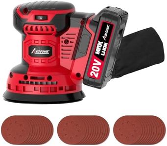 AVID POWER 20V Cordless Orbital Sander 5 Inch Electric Sander Tool with 6 Variable Speeds 7000-11000 RPM Battery Powered Sanders for Woodworking, 30 Pcs Sandpapers and Dust Collection Bag