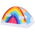 VSUNTENT Bed Tent for Twin Kid Bed Tent Play Tent for Boy and Girl Easy Set-Up Tent Dark Planet and Dazzling Rainbow Magic Playhouse with Tote Bag(Rainbow)