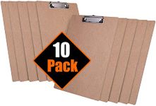 JAKAGO Clipboard A4,Sturdy Wooden A4 Clipboards with Hanging Hole & Low Profile Metal Clip, Apply to School Office Warehouse Everyday Use (10-Pack)