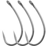 Barbless Fishing Hooks, 150pcs Carp Fishing Hooks Barbless Carp Hooks Circle Curve Shank Hook Freshwater Saltwater Fly Tying Hooks Carp Hair Fishing Tackle Size 2 4 6 8 10