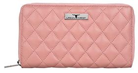 URBAN FOREST Grace Quilted Rose Pink Leather Wallet/Clutch for Women