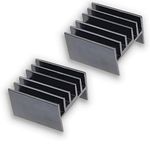 ICSTORE Heat sink Aluminum, 23mm X 25mm X 15.5mm, Heat sink for Cooling, Capacitor Resistor IC LED MOSFET Transistor Amplifier OPAMP SCR - (PACK OF 2)