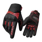 INBIKE Motorcycle Gloves Mens Waterproof Winter Motorbike Warm Motor Bike Riding for Men Thermal Biking Protection Hard Knuckle Black Red S