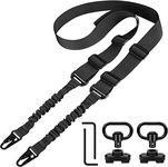 Feyachi L46 Two Points Rifle Sling with Mlok QD Sling Mount, Length Adjustable Gun Sling with Larger Metal Hooks (Black)