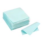 PATIKIL 3.15x3.15" Jewelry Cleaning Cloth, 100Pcs Individually Wrapped Double-Sided Microfiber Polishing Cloth for Silver Gold Brass Platinum Jewelry, Light Blue