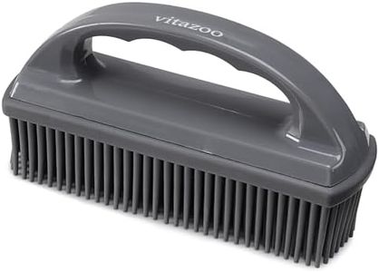VITAZOO Cepillo para Quitar el Pelo de Mascotas - Cepillo Limpieza Coche Limpia Sofas - Limpiador de tapiceria de pelos de Perro Gato y Mascotas - Gris Oscuro
