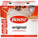 BOOST Original Meal Replacement Drink, Choc Latte, 6x237ml, Case Pack of 4, Packaging May Vary