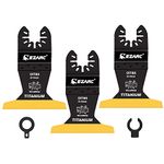 EZARC Titanium Oscillating Saw Blades, 3PCS Extended Multitool Blades for Metal, Wood Nails, Screws Cutting, Plastic