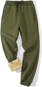 Gihuo Men Sweatpants Sherpa Fleece Lined Sweatpants Winter Thermal Active Outdoor Sports Track Jogger Pants(Army-XL)