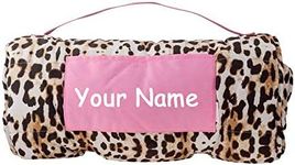 Personalized Stephen Joseph All Over Leopard Print with Pink Details Child Nap Mat with Custom Name