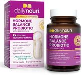 Daily Nouri Hormone Balance Probiotic for Women | for PCOS Symptoms, Vaginal pH, Yeast Balance, Skin Health, Digestion & Immunity-7 Probiotic Strains-Prebiotics (30 Vegan Capsules, 30 Day Supply)