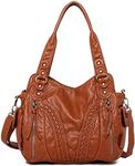 Montana West Shoulder Bag For Women Washed Leather Crossbody Purses Handbags Tote Satchel Bags Brown MWC-019BR