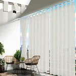 HIPPO - PE 95% Outdoor Sun Blocking Balcony Curtains, Tab-Top, UV Protection, Sun Shading Light Filtering, Temperature Reducing 8 ft Door Curtain, Set of 2 Pcs (Arctic-White || (W) 4.5FTX(H) 8FT)