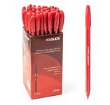 Eziglide Ballpoint Red Pens, Pack of 50 Ballpoint Pens, Smooth Writing Action - Medium Point Nib (1.0mm) Red Ball Point Pens Multipack, Ideal Red Pens for School, Work, Home stationery