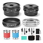 15PCS Camping Cookware Mess Kit for