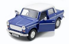 OFFPHATE Plastic Toy Queen 70's Classic toy car, Opanable frount doors, Pull back action toys, Pack of 1, Weight around 100 grams & length 15 CM. (Dark Blue)