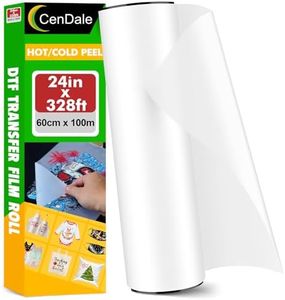 CenDale DTF Transfer Film Roll 24" x 328ft - Hot/Cold Peel DTF Roll Film, Double Sided Matte PreTreat PET Heat Transfer Paper for 24” DTF Printer, Direct to Film Roll for T-Shirts Textile (60cm x 100M