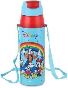 CELLO Kidzbee Era 600 Insulated Kids Water Bottle 520 ml, Light Blue | 3D Touch & Feel Mickey Family Design One Hand Grip Lightweight Leakproof Easy Sip Flip Cap Insulated Water Bottle For School Kids