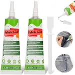 2 X 80 ML Fabric Glue for Clothing, Clear Fabric Glue for Clothing Permanent Washable, Liquid Fusion Glue Adhesive for Leather, Patches, All Fabrics