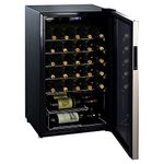 Koolatron 33 Bottle Wine Cooler, Black Compressor Wine Fridge, 3.6 cu ft (102L) Freestanding Wine Refrigerator, Red, White and Sparkling Wine Storage for Home Bar, Apartment, Condo