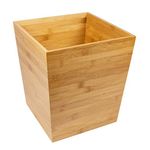 woodluv Trash Can Waste Bin Paper Bin, Wastebasket Wooden Rubbish Trash Can for Home or Office