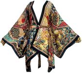 Summer Beach Cover up Women Cardigan Fashion Sexy Boho African Holiday Party Long Sleeve Silk Feeling Robe Kimono Kaftan, Color108