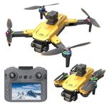 SUPER TOY 4k Remote Control Dual Camera Drone 1080p Wi-Fi Selfie Gesture RC Drone with Obstacle Avoidance Brushless Motor One Key Take-Off & Landing 4.5 Inch LCD Display