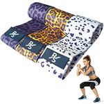 2024 Robust Fabric Workout Bands, Non Slip Booty Bands leopard print with Carry Bag, 3 Resistance Levels for Glutes, Legs, Pilates, Yoga, squats