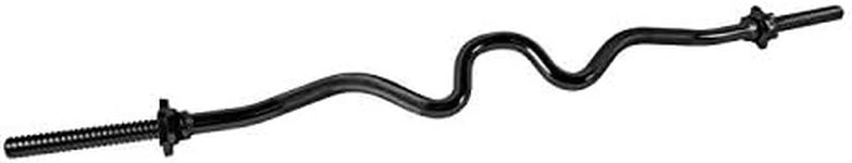 CAP Barbell 48” Regular Threaded Solid Super Curl Bar, Black