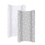 Changing Pad Cover Jersey Knit Cotton, Ultra Soft for Baby Boy, 2 Pack with Grey/White Prints, Changing Pad Fitted Sheet,Changing Mat,Super Breathable&Stretchy