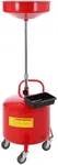 8 Gallon Waste Oil Drain Tank, Portable Oil Drain Container, Air Operated Drainer, Fluid Fuel Transfer Drainage, Adjustable Funnel Height with Wheel &15'' Premium Bowl and a Toolbox, Red