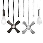 4PCS Ceiling Fan Pull Chain Set, findTop Ceiling Fan Pull Chain with Decorative Light Bulb and Fan Pulls Cord Pendant (ORB + Silver)