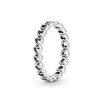 Pandora Moments Women's Sterling Silver Band of Hearts Ring, Size 60, With Gift Box