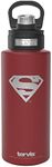 Tervis DC Comics Superman Logo Engraved on Foxberry Red Triple Walled Insulated Tumbler, 32oz Wide Mouth Bottle, Stainless Steel