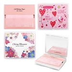 [varuza] Premium Natural Oil Blotting Paper with Mirror Case Must Have (400 Count (with Mirror Case), Pink Sensation)