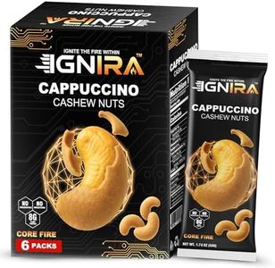 IGNIRA Cappuccino Cashew Nuts – Roasted Cashew Nuts with Cappuccino Flavor, Coffee-Flavored, Crunchy Plant-Based Protein Snack, No Cholesterol, No Preservatives, 1 Box (6 Packs, 1.76 oz Each)