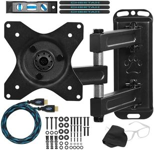 Cheetah Mounts ALAMB Articulating Arm (15” Extension) TV Wall Mount Bracket for 12-24” TVs and Displays up to VESA 100 and up to 40lbs, Including a 10’ Twisted Veins HDMI Cable