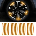 SE_HomeZ (Yellow) (20PCS) Night Reflective Car Bike & Bicycle Rim Reflectors, Safety Warning Stripe Decals Stickers Decoration Compatible with Ford Ranger