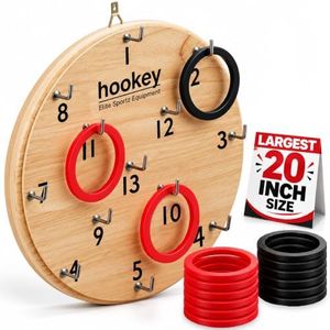 Elite Sportz Equipment Ring Toss Game | Sturdy Wooden Board Set for Kids Outdoor Games | Wall Mounted Hook and Ring Game for Yard Games & Camping Activities - Adults & Kids Picnic
