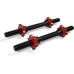 Yes4All Adjustable Dumbbell Bar | 1 inch & 1.15 inch Dumbbell Handles (Pairs & Single) (L. Black Handle 1" Pair)