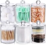 PAGASUS Q-Tip Cottonswab Storage Dispenser, Clear Cotton Ball Swab Holder Cotton/Earbud Holder Storage Box, Cosmetics Makeup Storage Holder Box with Lid (Transparent Pack of 8)