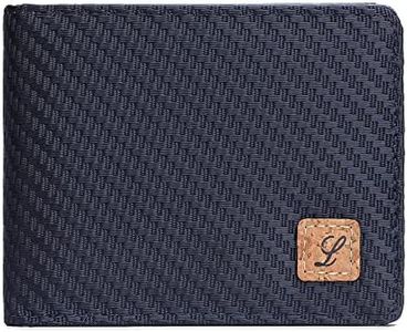 Lanyani RFID Wallets Bifold Simple, Carbon Fiber Navy Blue, small, Casual