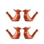 Handcrafted Clay Bird Water Whistle - Delightful Toy for Boys and Girls, Mud Bird Whistle (Pack of 4)