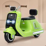 Baybee Robico Battery Operated Bike for Kids, Ride on Toys Kids Bike Scooty with Music & LED Light, Baby Rechargeable Battery Bike, Electric Bike for Kids to Drive 1 to 3 Years Boys Girl (Green)