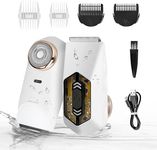 Bikini Trimmer for Women, 2 in 1 Electric Shaver, Razors & Facial Hair Remover, IPX6 Waterproof Pubic Hair Trimmer for Sensitive Skin, Painless Body Hair Removal for Bikini, Underarm, Legs, Arms, Face