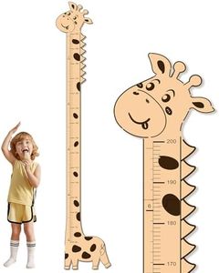 Adorable Giraffe Height Chart for Kids - No-Drill Growth Chart for Wall, Perfect as Kids Room Decor & Thoughtful Birthday Gift for Boys and Girls (Light Camel)