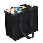 HOME DISTRICT File Organizer Tote - Important Document Organizer Bag, Portable File Box with Handle Holds Letter Size File Folder