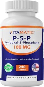 Vitamatic P5P 100 mg (Pyridoxal-5-Phosphate) – Active Form of Vitamin B6 – Energy & Nervous System Support – Non-GMO, Gluten-Free – 240 Tablets
